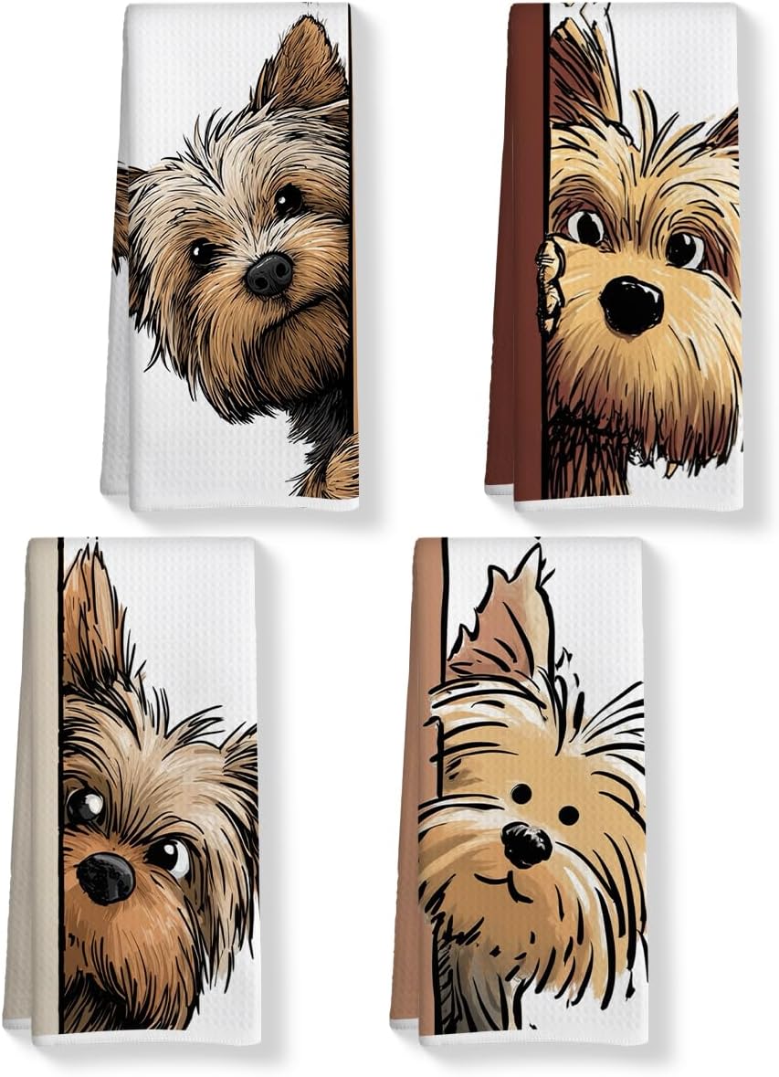 York Terrier Dog Kitchen Towels