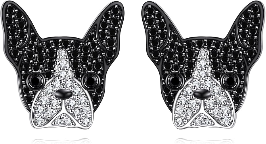 Boston Terrier Stud Earrings