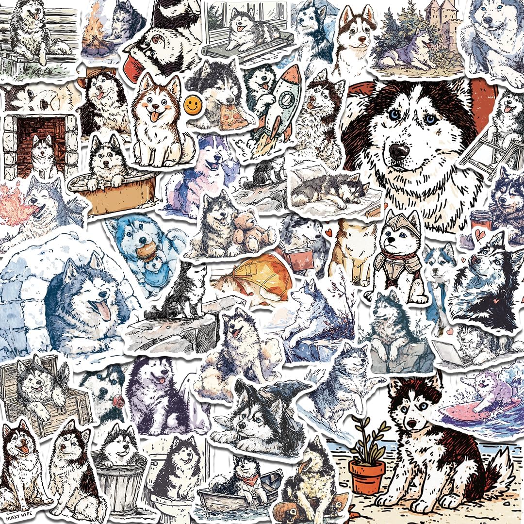 Siberian Husky Dog Stickers