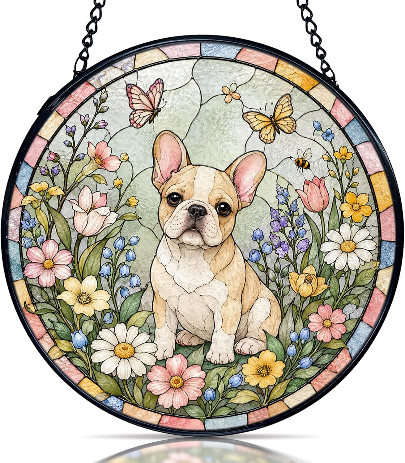 French Bulldog Stainglass Suncatcher