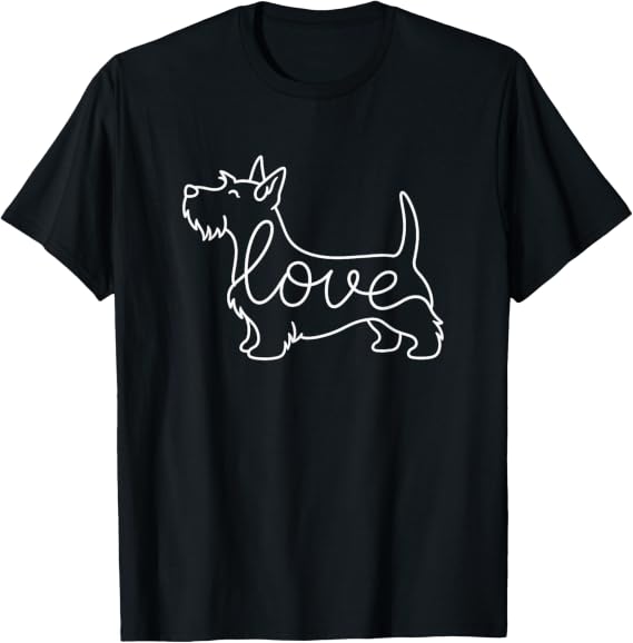 Scottish Terrier Dog Line Art T-Shirt