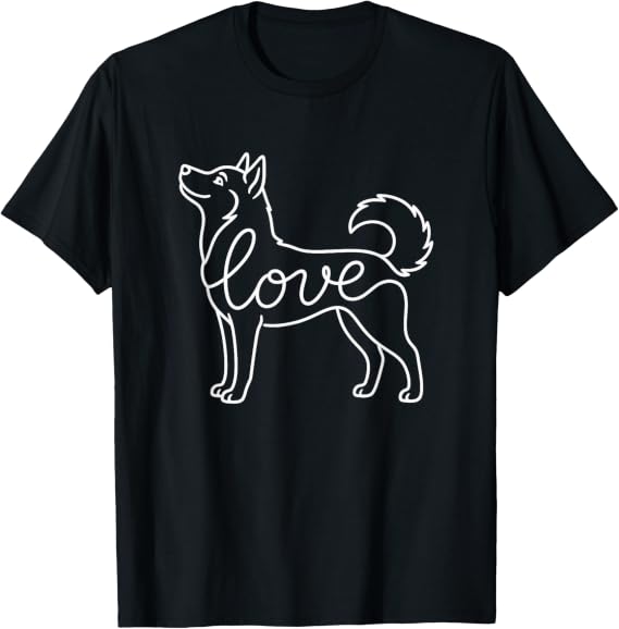 Siberian Husky Line Art T-Shirt