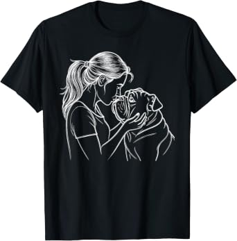 English Bulldog Art for Women Girls Mom English Bulldog T-Shirt