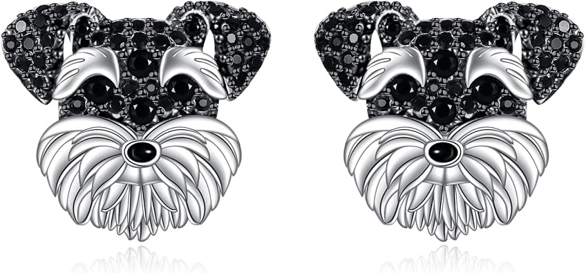 Schnauzer Dog Stud Earrings