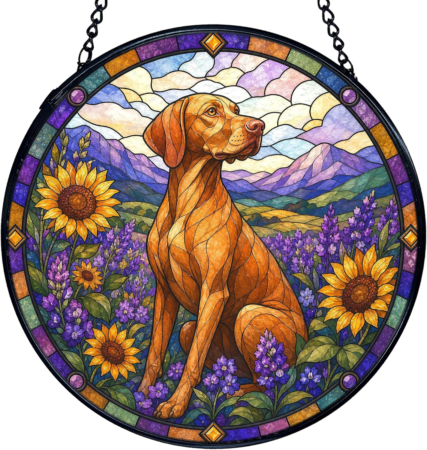 Vizsla Stained Glass