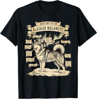 Cool Alaskan Malamute Design for Men Women Alaskan Malamute T-Shirt