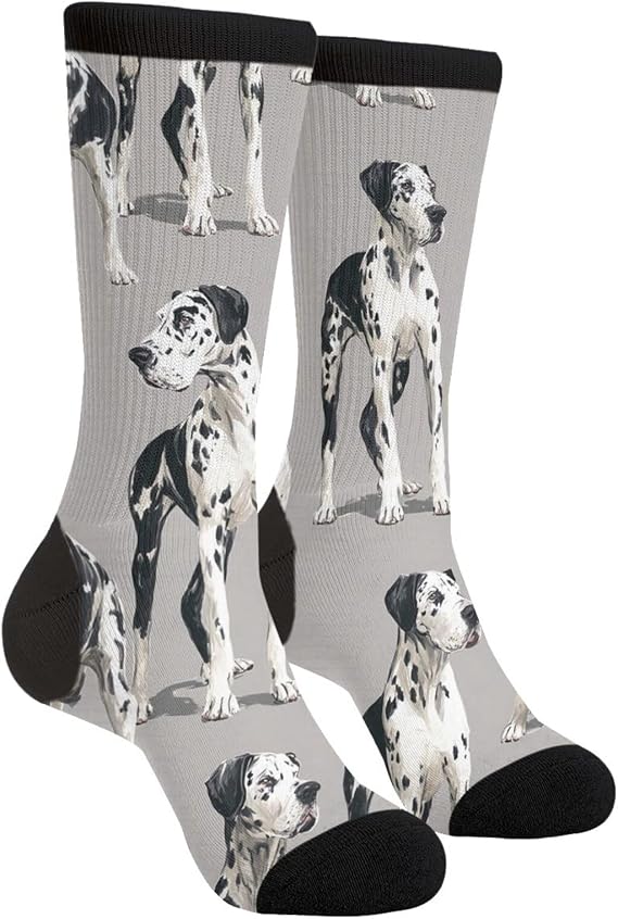 Harlequin Great Dane Dog Socks