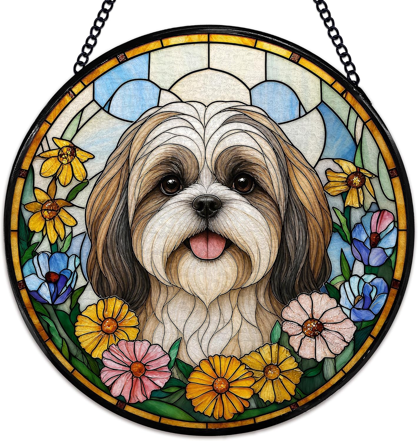 Shih Tzu Dog Stained Glass Suncatcher