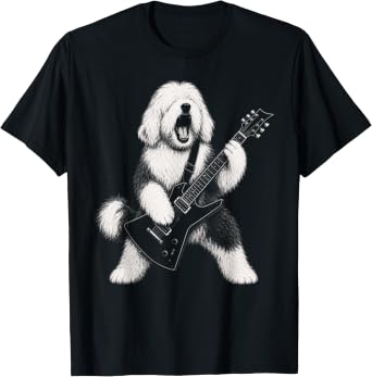 Rock and Roll Old English Sheepdog T-Shirt