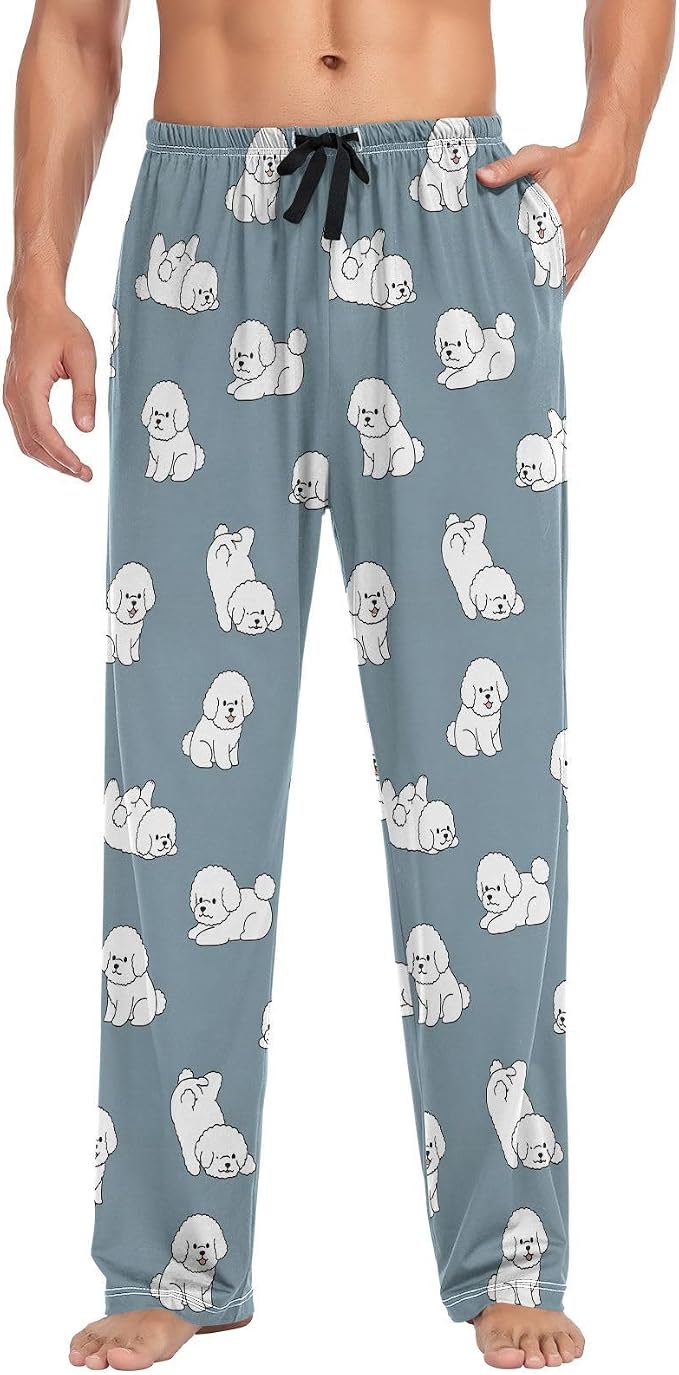 Bichon Frise Dog Mens Pajama Bottoms