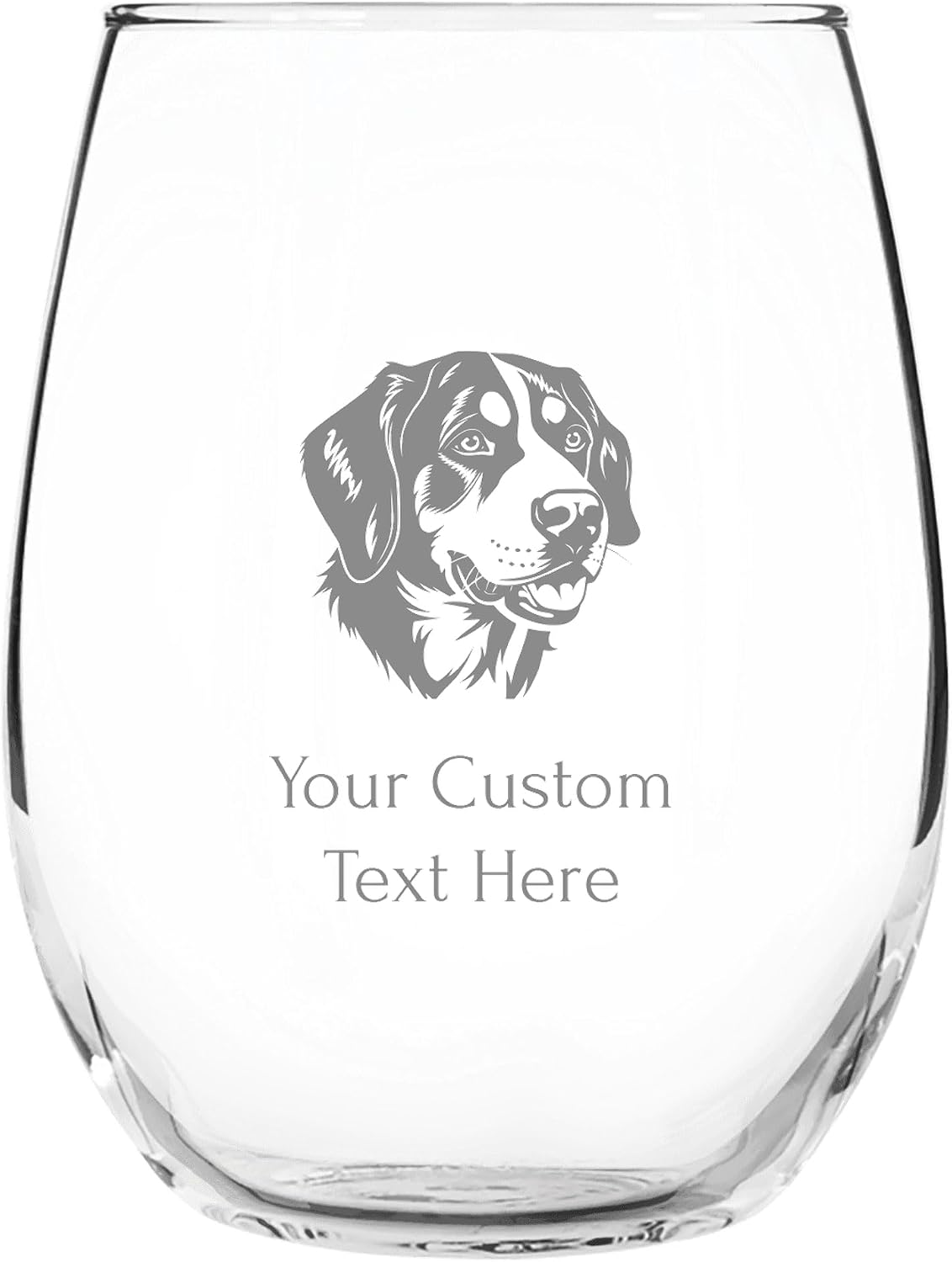 Entlebucher Mountain Dog Stemless Wine Glas s