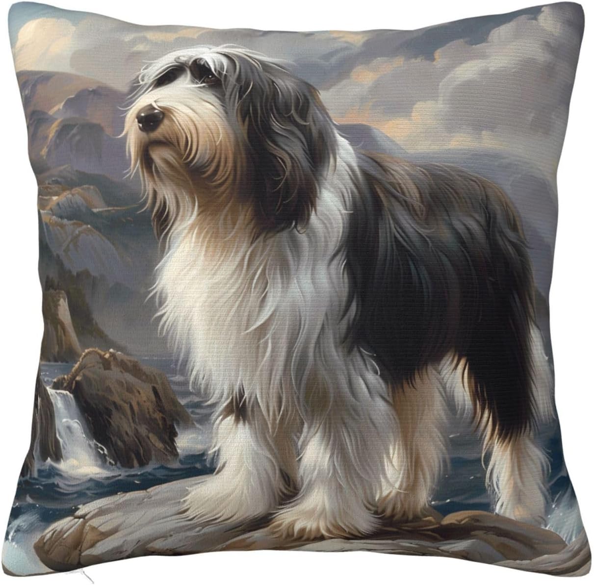 Bearded Collie Soft Comfortable Double Sided Plush Pillow