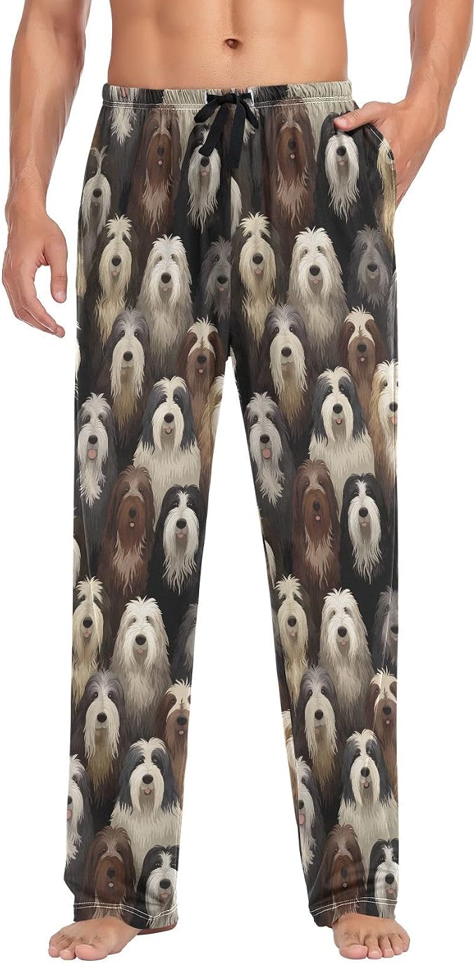 Bearded Collie Dog Mens Pajama Pants