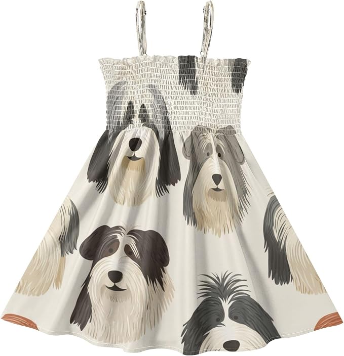 Happy Bearded Collie Dogs Sundress