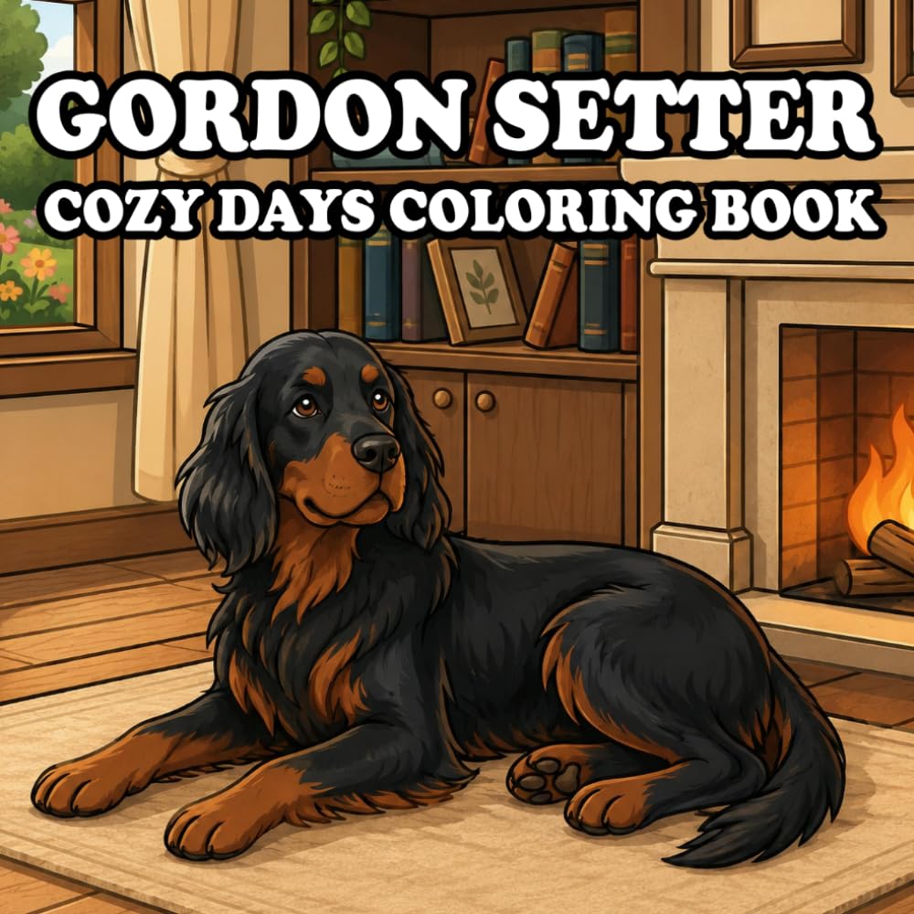 Gordon Setter Dog Coloring Book