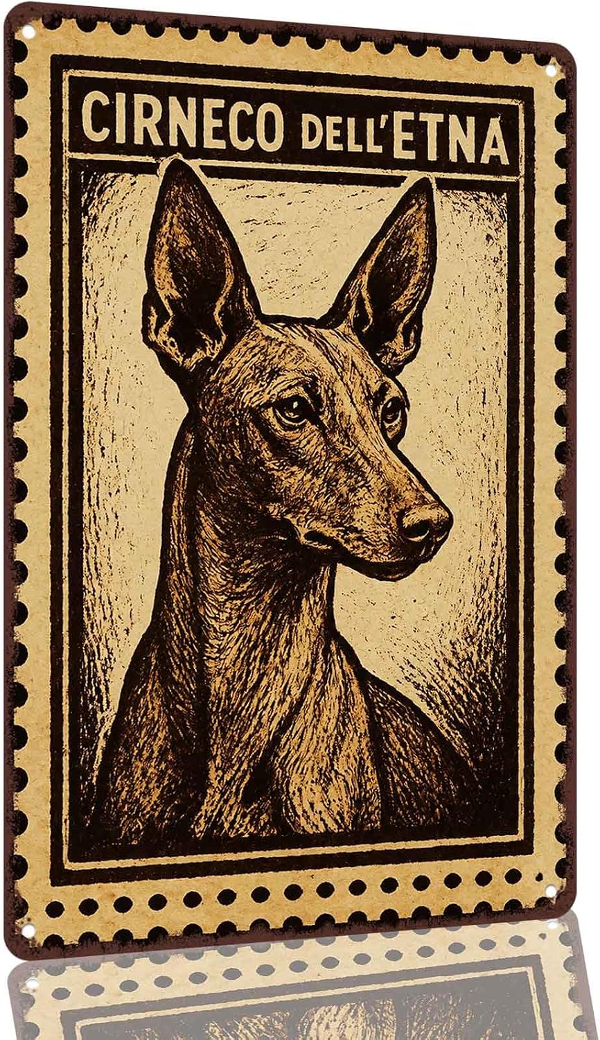 Cirneco dell'etna Dog Portrait Aluminum Metal Sign 8 x 12