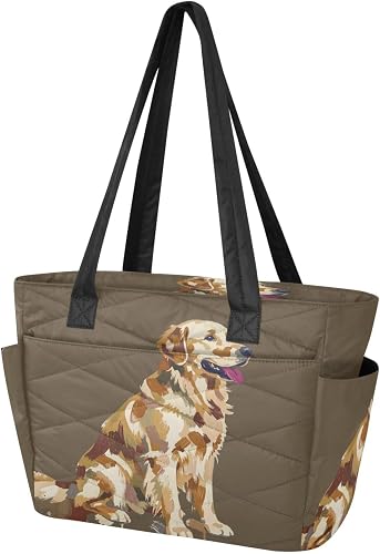 Large Golden Retriever Dog Tote Bag