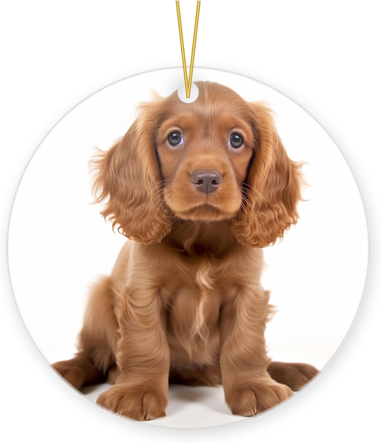 Sussex Spaniel Puppy Ceramic Christmas Ornament