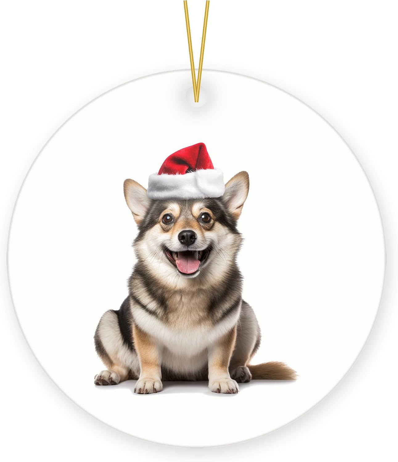 Sweddish Vallhund Dog Ceramic Christmas Ornament