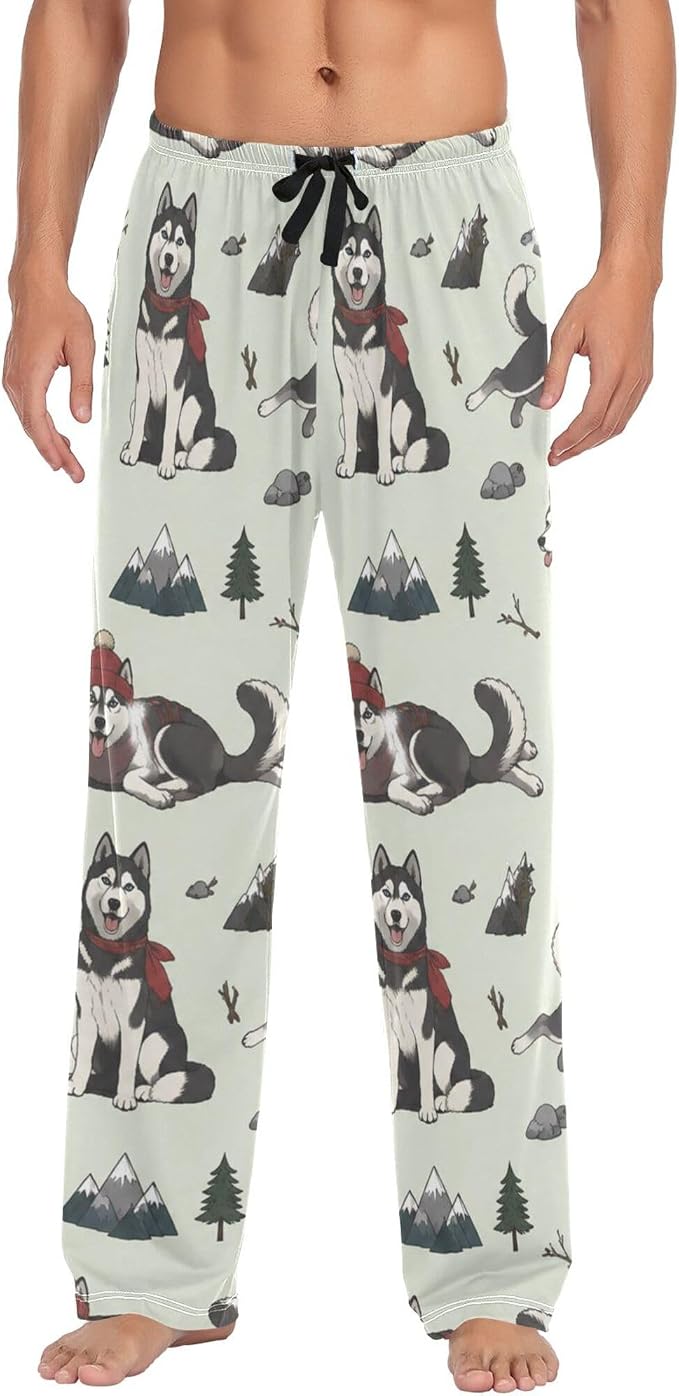 Mens Siberian Husky Dog Pajama Pants