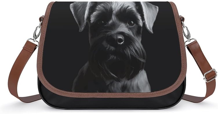 Schnauzer Dog Leather Purse
