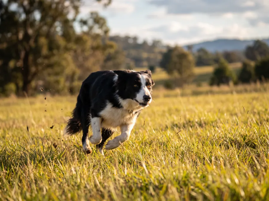 A candid photograph of a dog outdoors
