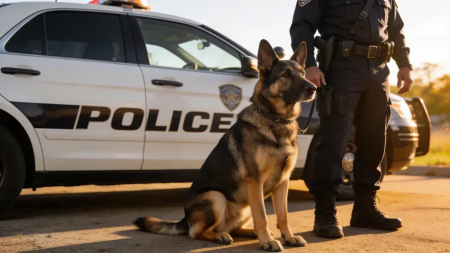 Police Training a Dog