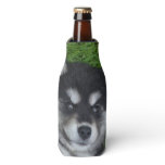 Very Cute Alaskan Malamute Puppy Bottle Cooler